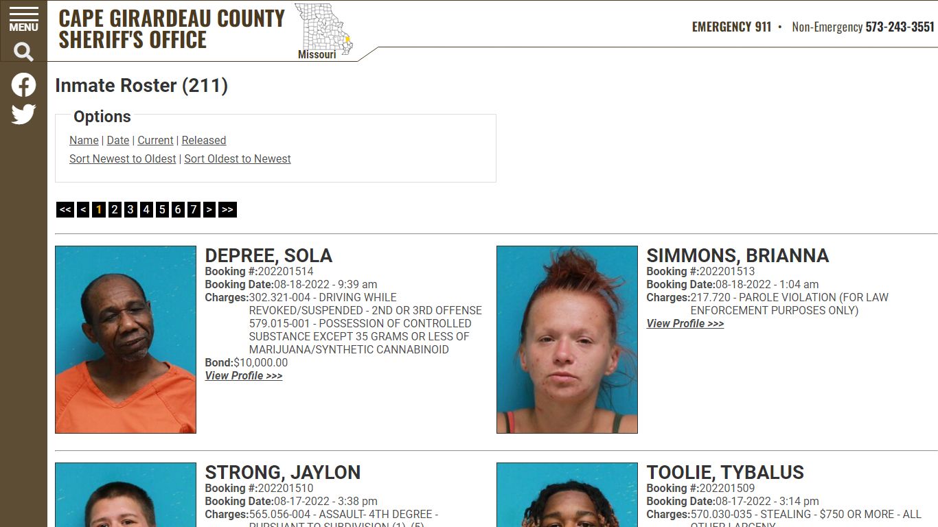 Inmate Roster - Cape Girardeau County MO Sheriff's Office