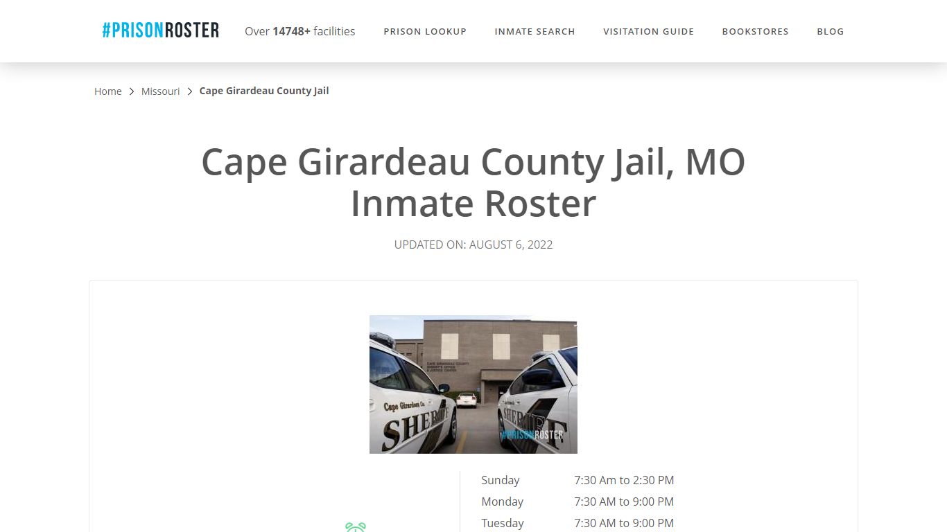 Cape Girardeau County Jail, MO Inmate Roster - Prisonroster